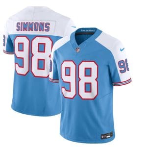 Tennessee Titans #98 Jeffery Simmons Blue White 2023 F.U.S.E. Vapor Limited Throwback Stitched Jersey