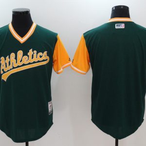 Oakland Athletics Majestic Green Yellow 2018 Players' Weekend Authentic Team Jersey