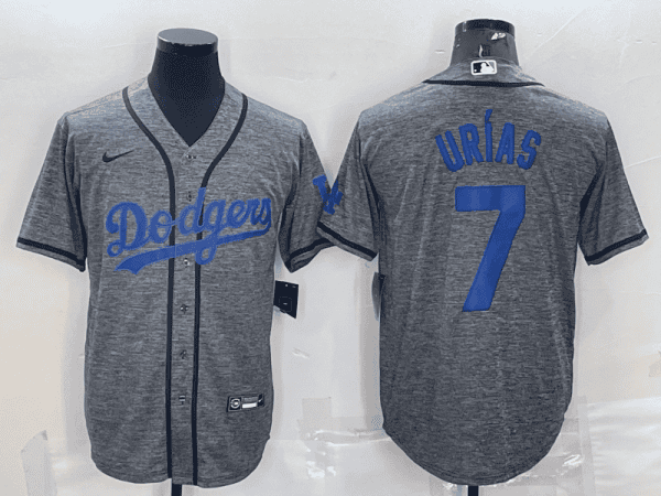 Los Angeles Dodgers #7 Julio Ur¨ªas Grey Cool Base Stitched Jersey