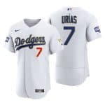 Los Angeles Dodgers #7 Julio Urias White Gold Championship Flex Base Sttiched Jersey
