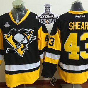 Penguins #43 Conor Sheary Black Alternate 2016 Stanley Cup Champions Stitched Jersey