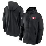 San Francisco 49ers Black Sideline Club Performance Full-Zip Hoodie