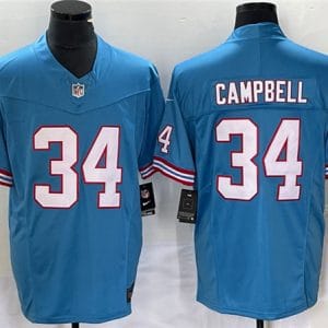 Tennessee Titans #34 Earl Campbell Light Blue 2023 F.U.S.E. Vapor Limited Throwback Stitched Jersey