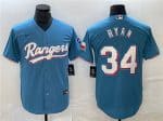 Texas Rangers #34 Nolan Ryan Blue Cool Base Stitched Jersey