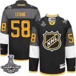 Penguins #58 Kris Letang Black 2016 All Star Stanley Cup Champions Stitched Jersey