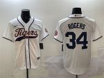 Detroit Tigers #34 Jake Rogers White With Patch Cool Base Stitched Jersey