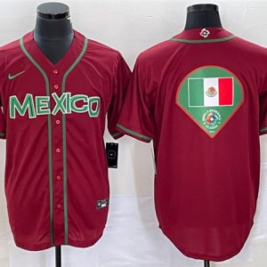 Mexico 2023 Red World Classic Team Big Logo Stitched Jersey