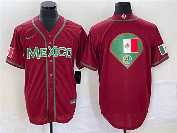 Mexico 2023 Red World Classic Team Big Logo Stitched Jersey