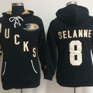 Anaheim Ducks #8 Teemu Selanne Black Old Time Heidi NHL Hoodie