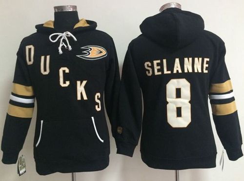Anaheim Ducks #8 Teemu Selanne Black Old Time Heidi NHL Hoodie