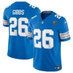 Detroit Lions #26 Jahmyr Gibbs Blue 2024 F.U.S.E. With John Madden PatchVapor Limited Stitched Jersey