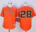 Giants #28 Buster Posey Orange Old Style "Giants" Stitched Jersey