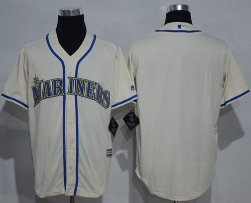 Mariners Blank Cream New Cool Base Stitched Jersey