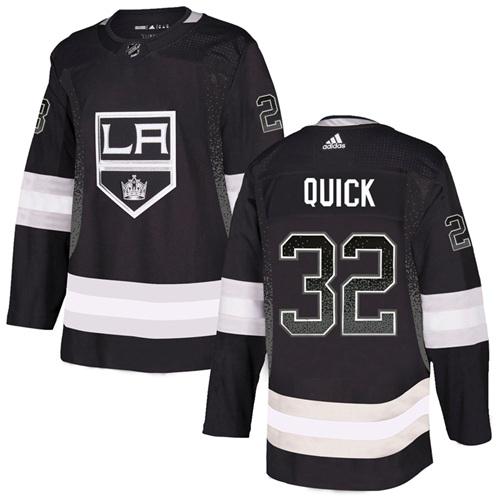 Los Angeles Kings #32 Jonathan Quick Black Drift Fashion Stitched Jersey