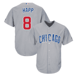 Chicago Cubs #8 Ian Happ Grey Cool Base Stitched Jersey