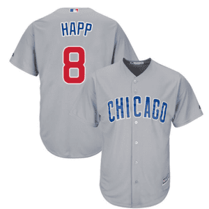 Chicago Cubs #8 Ian Happ Grey Cool Base Stitched Jersey