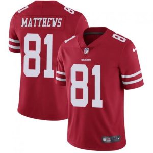 San Francisco 49ers #81 Jordan Matthews Red Vapor Untouchable Limited Stitched Jersey