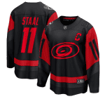 Carolina Hurricanes #11 Jordan Staal Black Red Stadium Series Breakaway Stitched Jersey