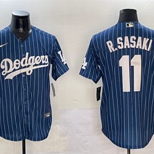 Los Angeles Dodgers #11 Roki Sasaki Navy Cool Base Stitched Jersey