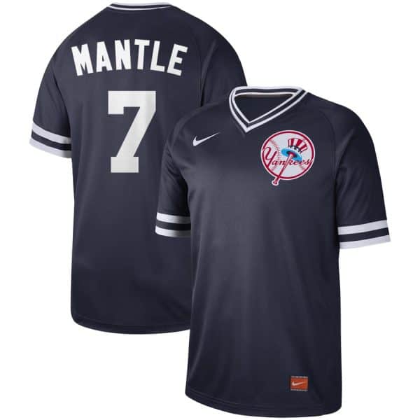 New York Yankees #7 Mickey Mantle Navy Cooperstown Legend Collection Stitched Jersey