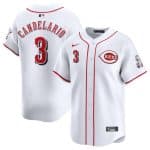 Cincinnati Reds #3 Jeimer Candelario White Home Limited Stitched Jersey