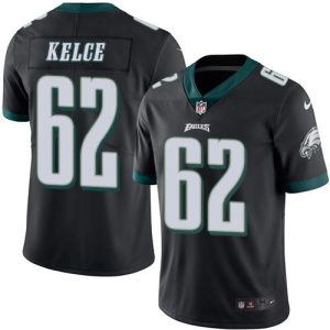 Eagles #62 Jason Kelce Black Stitched Limited Rush Nike Jersey