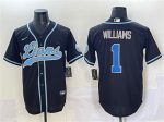 Detroit Lions #1 Jameson Williams Black Stitched Jersey