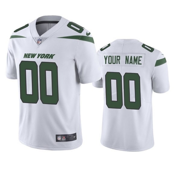 New York Jets Customized Custom White Vapor Untouchable Limited Stitched Jersey