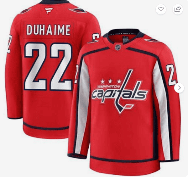 Washington Capitals#22 Brandon Duhaime Red 2024-25 Home Stitched Jersey