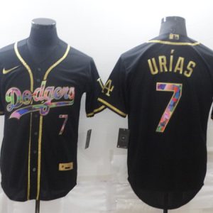 Los Angeles Dodgers #7 Julio Urias Black Golden Stitched Baseball Jersey