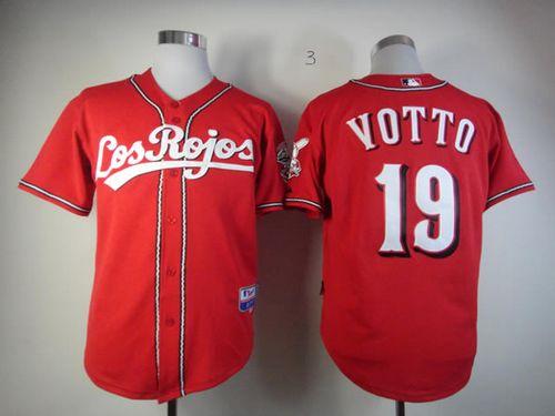 Reds #19 Joey Votto Red Alternate Los Rojos Cool Base Stitched Jersey