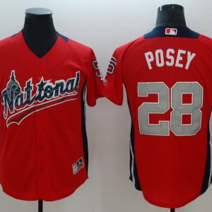 National League #28 Buster Posey Red 2018 All-Star Game Home Run Derby Jersey
