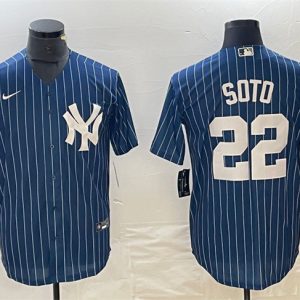 New York Yankees #22 Juan Soto Navy Cool Base Stitched Jersey