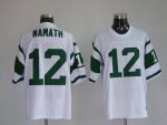 Mitchell And Ness Jets Joe Namath #12 Stitched White Jersey