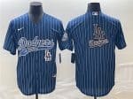 Los Angeles Dodgers Blue Team Big Logo With Patch Cool Base Stitched Jersey
