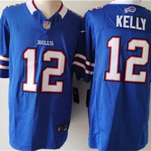 Buffalo Bills #12 Jim Kelly Blue 2023 F.U.S.E. Vapor Untouchable Limited Stitched Jersey