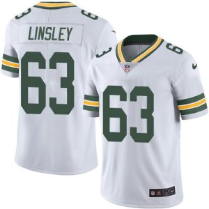 Packers #63 Corey Linsley White Stitched Limited Rush Nike Jersey