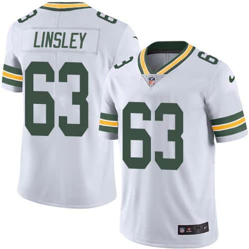 Packers #63 Corey Linsley White Stitched Limited Rush Nike Jersey