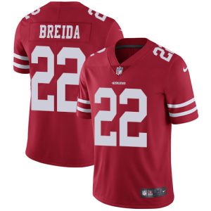 San Francisco 49ers #22 Matt Breida Red Vapor Untouchable Limited Stitched Jersey