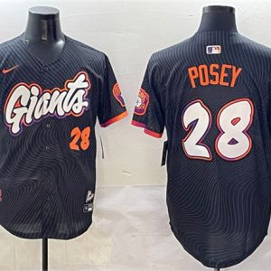 San Francisco Giants #28 Buster Posey Anthracite 2025 City Connect Limited Stitched Jersey