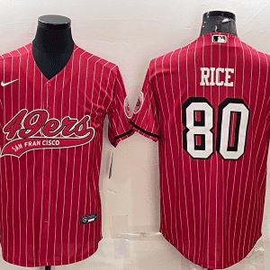 San Francisco 49ers #80 Jerry Rice Red With Patch Cool Base Stitched Baseball Jersey
