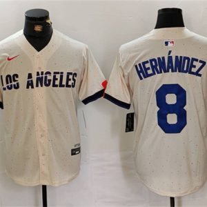 Brooklyn Dodgers #8 Enrique Hernandez Cream Stitched Jersey