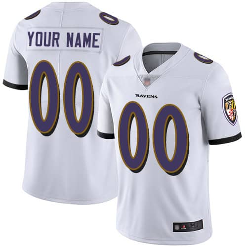 Baltimore Ravens Customized White Team Color Vapor Untouchable Limited Stitched NFL Jersey