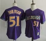 Mitchell And Ness Diamondbacks #51 Randy Johnson Purple Throwback Stitched Jersey