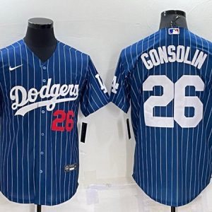 Los Angeles Dodgers #26 Tony Gonsolin Navy Cool Base Stitched Baseball Jersey