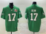 Philadelphia Eagles #17 Nakobe Dean Green 2025 Super Bowl LIX Patch F.U.S.E. Throwback Vapor Untouchable Limited Stitched Jersey