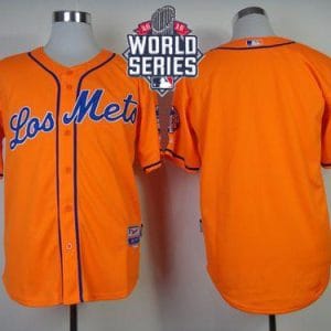 Mets Blank Orange Los Mets Cool Base W 2015 World Series Patch Stitched Jersey