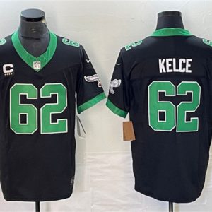 Philadelphia Eagles #62 Jason Kelce Black 2023 F.U.S.E. With 4-Star C Patch Vapor Untouchable Limited Stitched Jersey