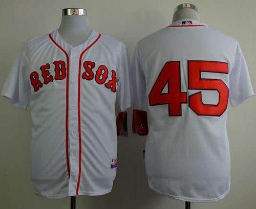 Red Sox #45 Pedro Martinez White Cool Base Stitched Jersey