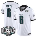 Philadelphia Eagles #6 DeVonta Smith White 2024 New NFC East Champions F.U.S.E. Vapor Untouchable Limited Stitched Jersey